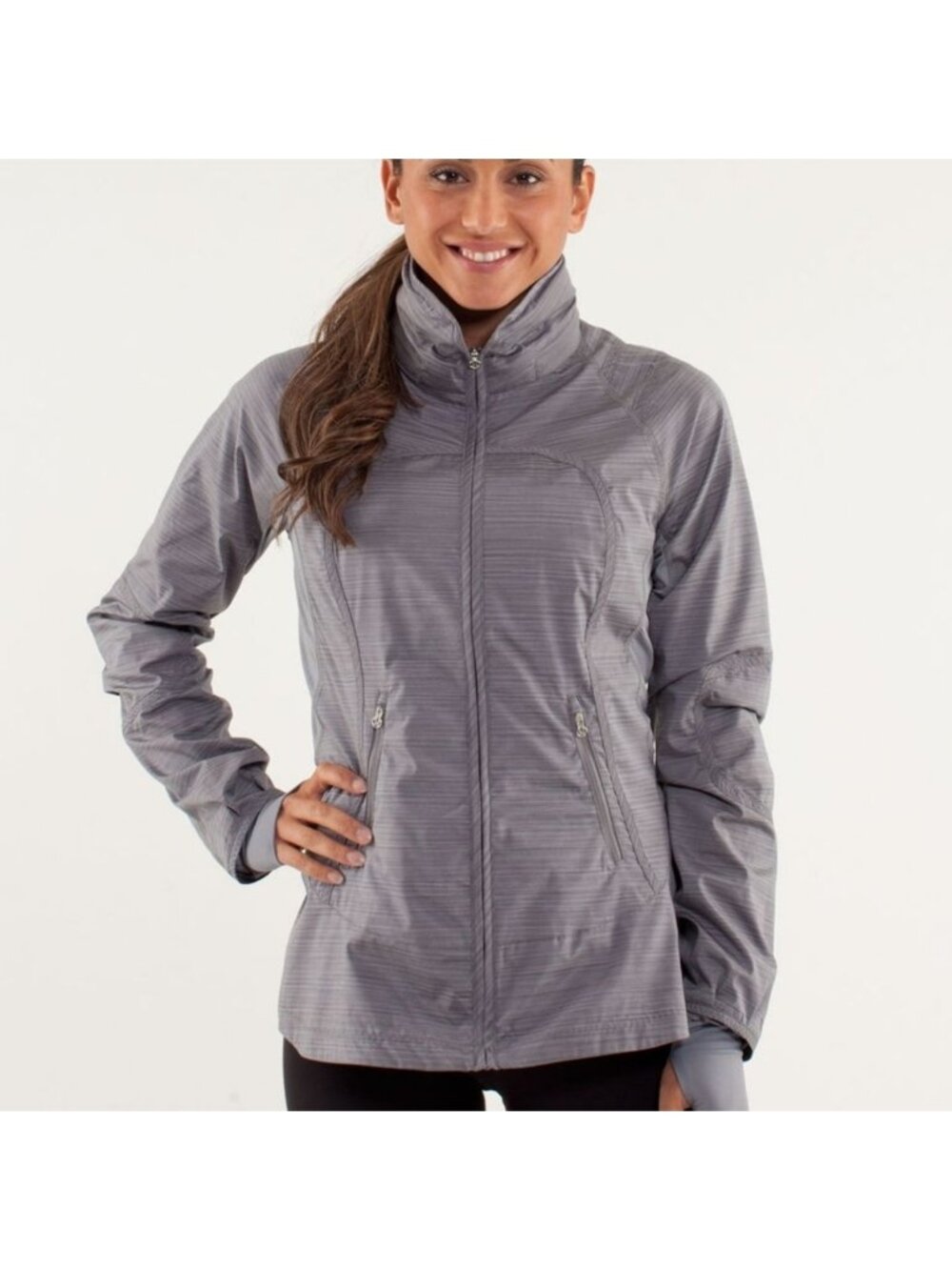 Lululemon Run: Make A Break Jacket Twisted Stripe Fossil / Fossil